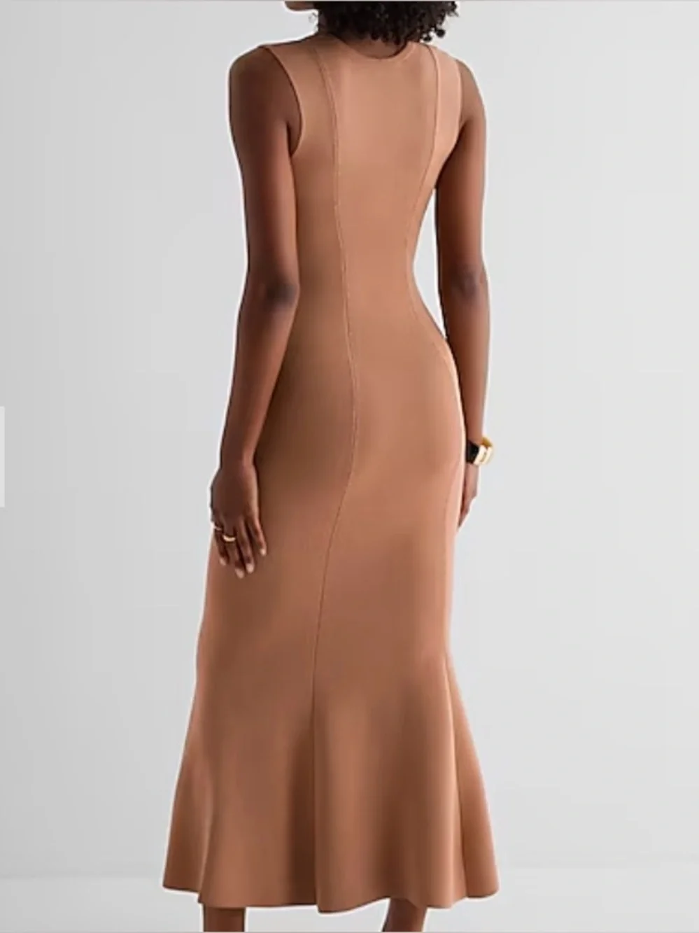 Express Reversible Twist Cutout Maxi Sweater Dress - Olive - Medium - Picture 7 of 10